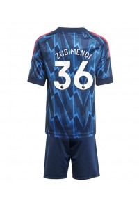 Arsenal Martin Zubimendi #36 Jalkapallovaatteet Lasten Vieraspeliasu 2025-26 Lyhythihainen (+ Lyhyet housut)